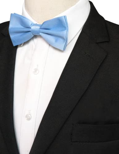 Image of JEMYGINS Solid Color Pre-tied Bow Tie Adjustable Bowtie for Men