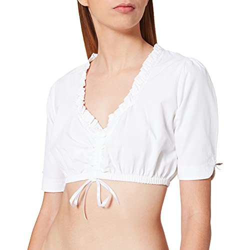 Stockerpoint Damen B-1018 Dirndlbluse, Weiß, 36 EU