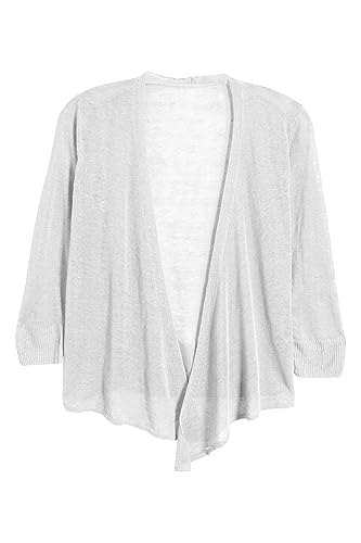 Image of Jumppmile Women's 3 /4 Sleeve Summer Cardigan Lightweight Soft Open Front Knit Cardigan