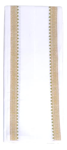Image of Handloom Pure Cotton Traditional God Towel | Gamcha /Angocha Towel | Fast Absorbing Bath Towels for Men, Women & Kids | Perfect for Everyday Use |Pack of 8 | Size 76 x 178 cm | White
