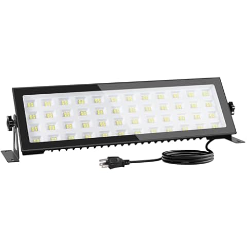 LED Shop Lights, 100W 13000LM 6000K Super Bright LED Work Light, IP66 Waterproof LED Flood Light Outdoor with Plug, LED Shop Lights for Workshop, Garage, Shop Cover