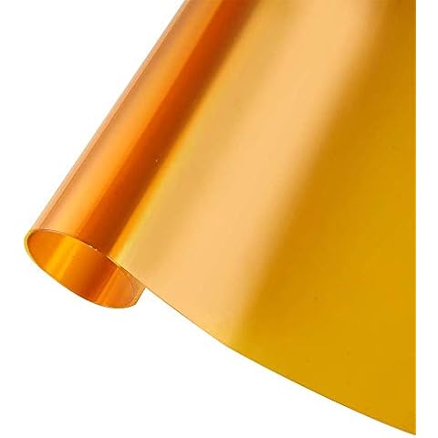 Transparent Decorative Window Film Anti UV Colorful Adhesive Vinyl Heat Insulation Solar Window Tinting Sheets Glass Film for Christmas Home Decoration, 24Inch x 10Feet, Gold Cover