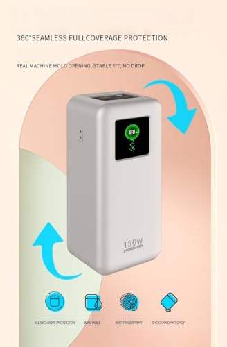 FTRONGRT Hülle Kompatibel mit UGREEN Nexode 20000mAh 130W Powerbank, Rundum-Schutz, Staubdicht, Anti-Fall, Silikonschutzhülle Kompatibel mit UGREEN Nexode 20000mAh 130W Powerbank. Rosa