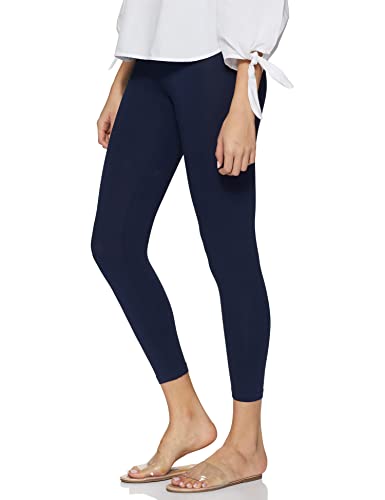 Image of GO COLORS Soft Cotton Stretch Cropped Leggings for Women | Breathable, Mid Rise