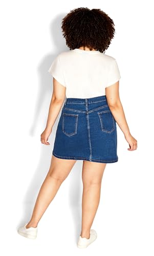 City Chic Women's Plus Size Island Denim Skirt2