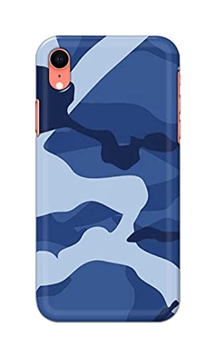 Image of Printed Hard Back Cover Case for Apple iPhone XR Back Cover (Army Blue Pattern) -1302