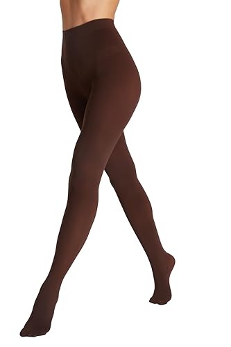 Seidiva Damen Strumpfhosen 80 DEN Blickdichte Strumpfhose Matte Damenstrumpfhosen in über 25 Farben (1x Braun S-M)