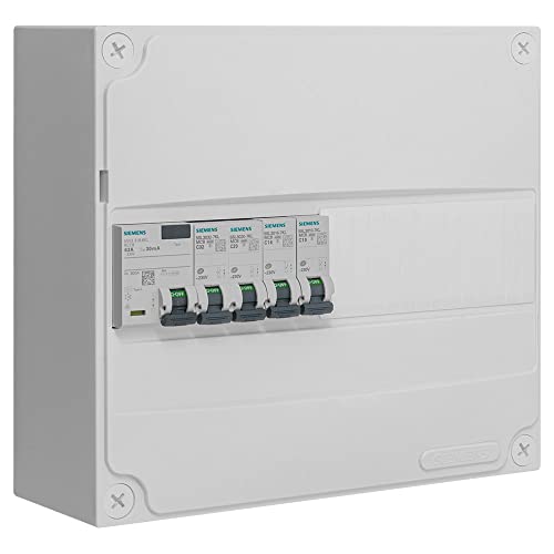 SIEMENS - Tableau 1 rangée pré-équipé 1 inter. diff. 63A type A + 4 disjoncteurs Cover