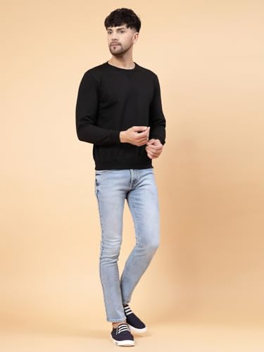 Image of Rigo Fleece Printed Round Neck Sweatshirt for Men | Full Sleeves Sweatshirt for Men | Casual Wear & Stylish Sweatshirts for Men
