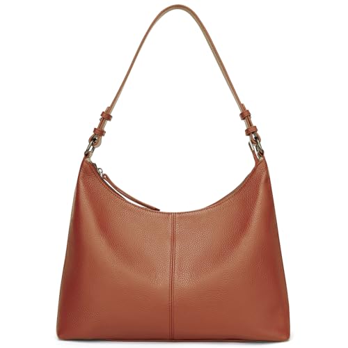 Image of Hobo Bag for Women Genuine Leather Purses Work Casual Shouldler Bag with Two Adjustable Straps