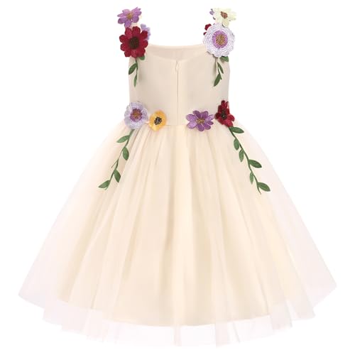IDOPIP Toddler Baby Embroidery Flower Girl Dress for Kids Wedding Pageant Party Prom Gown Communion Birthday Tulle Dresses2