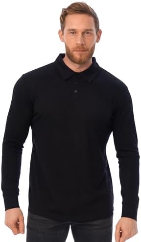 Merino.tech 100% Merino Poloshirt Herren Kurzarm & Langarm Outdoor Alltag | Atmungsaktive, Geruchshemmend Merino Shirt Herren, Schnelltrocknend, Thermo, Knitterfrei, Langarmshirt,