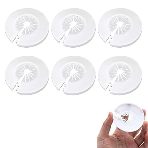 Lot de 6 rosaces simples pour tuyau de chauffage, bio, rosaces pour tuyaux de radiateur, cache-tuyaux de chauffage, pour tuyaux de 16 mm de diamètre (blanc)