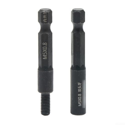 Juego de 2 adaptadores de enchufe autorroscantes M5 de 4 mm con vástago hexagonal de 1/4 pulgadas compatible con taladros eléctricos para tuercas de inserción y pernos de suspensión (M5)