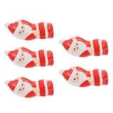 Hemoton 5Pcs Christmas Chopstick Rest,Cute Ceramic Santa Claus Chopstick Holder,Xmas Dinner Spoon Stand Fork Knife Holder for Holiday Dining Tableware