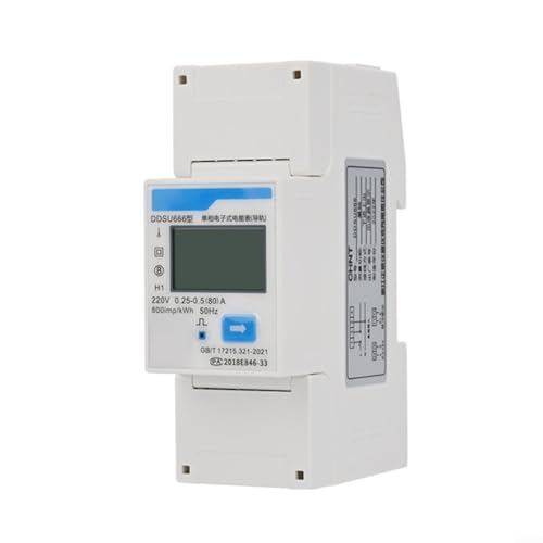Emiif Medidor de Energía, DDSU666 Medidor de Electricidad Monofásico 220-240V 80A Medición de Potencia para Sistemas Solares FV y Cargadores de Vehículos Eléctricos