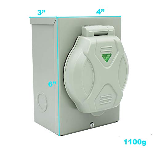 X-Haibei 50 Amp Generator Power Inlet Box NEMA SS 2-50P 125/250 Volt 12500 Watts fit Generator Plug 50 Amp 3 Prong for Outdoor Receptacle, LED Light (50A NEMA SS 2-50P)