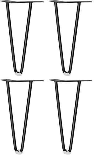 Patas de metal para muebles, juego de 4 patas de horquilla de 28 pulgadas para mesa de café, mesita de noche, escritorio