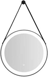 Florence Black Frame LED Illuminated Hanging Bathroom Mirror 600mm Diameter