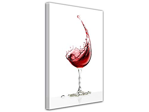 DECLINA, Décoration murale tableau, tableau deco home, tableau deco murale salon, Tableau décoratif Eclat de Vin 30x50 cm Rouge