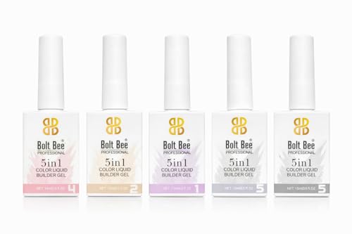 Image of Bolt Bee PROFESSIONAL BIAB - Builder in a Bottle 15ml | Soak Off UV & LED Gel Polish | Nail Strengthener, Base & Builder Gel in One Builder in a Bottle, 15ml, Soak Off UV & LED Gel Polish, Nail Strengthener Base & Builder Gel, Long-Lasting Chip-Resistant Formula, 6 Shades (03- Soft Blush)