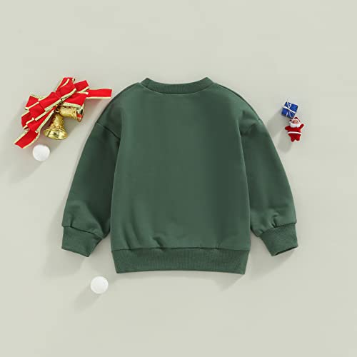 Infant Toddler Baby Boy Girl Christmas Sweatshirt Long Sleeve Crewneck Pullover Sweater Tops Gobble Christmas Clothes Outfit (Green, 5-6 Years) #TOP5