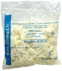 Pack of 100 Latex Rolled Finger Cots - Small - Pack of 100