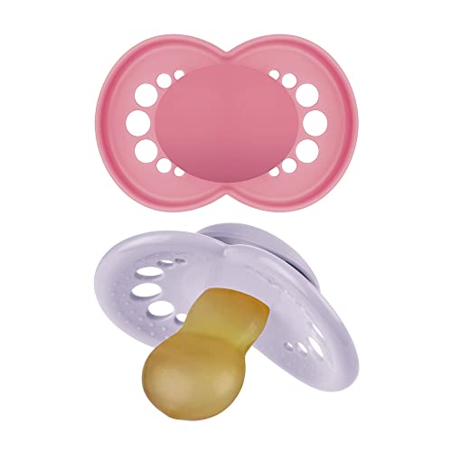 MAM Original Latex Pacifiers, Binky Pacifier for 6-16 Months, Natural Rubber Nipple, Made from Bio-Circular Materials, Easy to Clean, with Sterilizer...