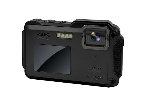 【FaCLOSS公式】防水デジタルカメラ 4K動画対応|IP68防塵・耐衝撃・CALSモード搭載|6400万画素(有効1300万)16倍ズーム Wi-Fi接続|工事現場・水中撮影・アウトドア向け(ブラック)