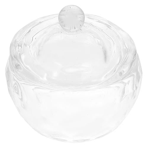 Recipiente de vidrio para líquido de uñas con tapa