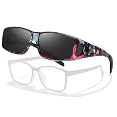 Flower Frame Polarized Grey Lens Wrap Around Sunglasses