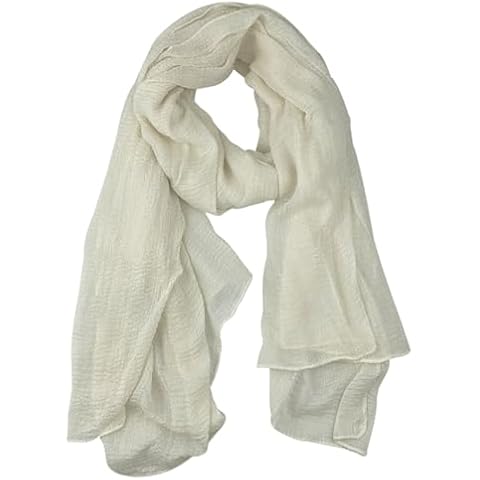 HeiDmai Fashion Cotton Blend Crinkle Lightweight Soft Scarf Gauze Scarves Sun-proof Shawls Wrap (Khaki) Cover