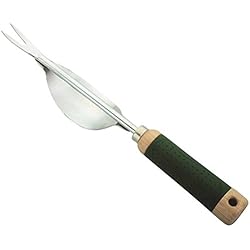 Edward Tools Weeding Tool - Leverage Metal Base Creates Perfect Angle for Easy Weed Removal and Deeper Digging - Sharp V Nose Digs deep to Roots - Stainless Rust Proof Steel