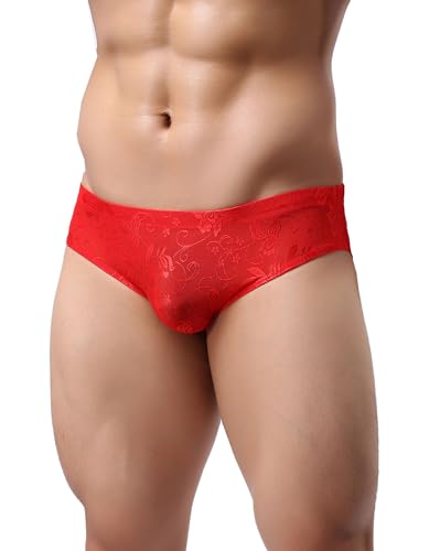 Mens Mesh Underwear Sexy Briefs Lace Pants With Soft Bulge Pouch Soft Breathable Cheeky Underpants For Men M-2XL