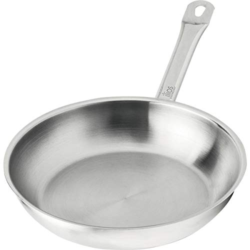 ILIOS Patelnia kuchenna wielowarstwowa, 32 cm, niepowlekana, nadaje się do płyt indukcyjnych, ze stali nierdzewnej