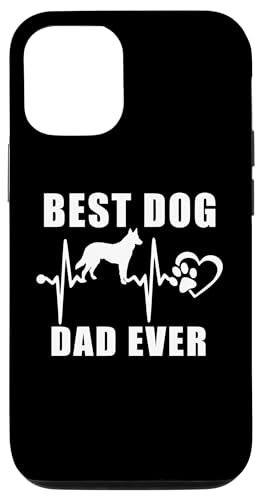Carcasa para iPhone 12/12 Pro Best Dog Dad Ever German Shepherd Dog Heartbeat Paw Lover