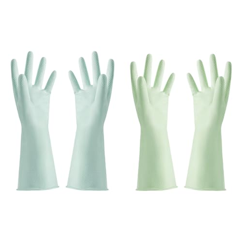 EYVRPAU 2 pares de guantes multiusos para limpieza del hogar, cocina y lavavajillas, guantes de látex, perfectos para uso en cocina