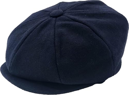 Casquette Baker Boy Major Wear en laine marine et finitions premium L/XL