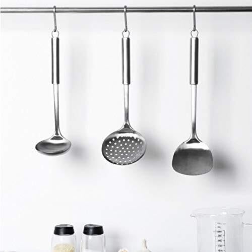 3-Piece Stainless Steel Kitchen Utensil Set – Noodle Spoon, Cooking Ladle, Strainer With Heat-Resistant Handles