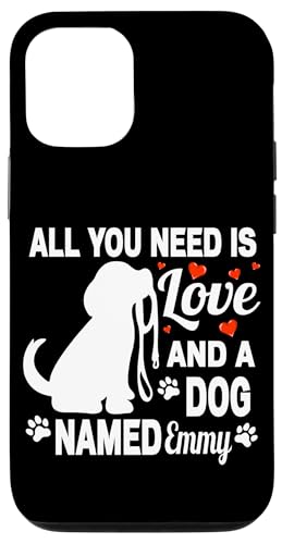 パーソナライズド犬の名前エミーかわいい犬ペット愛好家 スマホケース iPhone 12/12 Pro 用