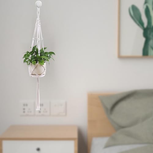 FOSDICK 2 Pieces Macrame Plant Hanger, Hanging Plant Pot Cotton Rope, Boho Hanging Plant Pots Indoor, Hanging Plant Holder - Image 4