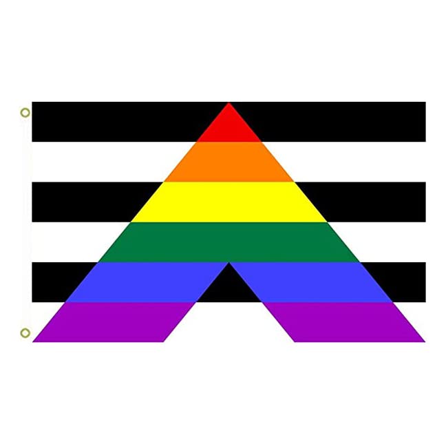 Zac's Alter Ego 5 x 3 Feet Gay Pride Festival Rainbow Straight Ally Flag with Brass Eyelets