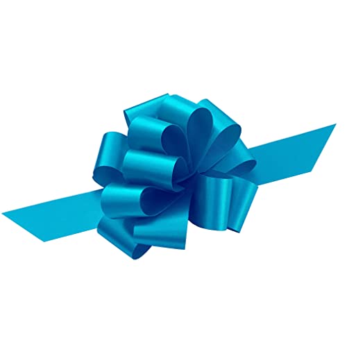 Turquoise Decorative Pull Bows - 5" Wide, Set Of 10, Christmas, Gift Bows, Easter, Spring, Summer, Wreath, Swag, Garland, Gift Basket, Presents, Birthday, Fundraiser #TOP10