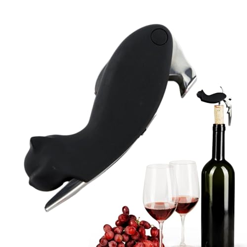 Abrebotellas con sacacorchos, abrebotellas con sacacorchos - Sacacorchos de vino multifuncional con forma de gato - Gadget de cocina de acero inoxidable Abrebotellas para cumpleaños y bar