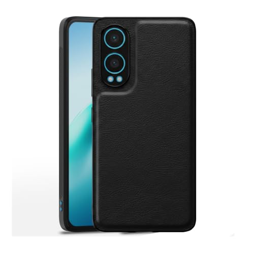 Image of Leather Case for OnePlus Nord CE 4 Premium Protective Stylish Slim Cover with Shockproof Raised Edges Black