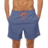 [YSENTO] 水着 メンズ 膝上 サーフパンツ 水陸両用 メッシュインナー付き ゴムウエスト ビーチショーツ 海水パンツ サウナ リゾート用 短パン 夏 スポーツ ハーフズボン 大きいサイズ 吸汗速乾 パープル XL