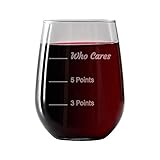 IT'S A SKIN Funny Stemless Wine Glass - Gift for Wine Lovers Women and Men - Who Cares Diet Point - 17oz Colored Giant Wine Tumbler - Shot Vino Cups - Food Vino Pairing Card - Party Accessories