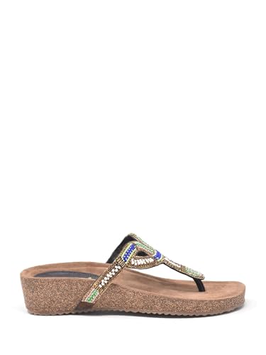 Chaussons tongs femme perles IT1011 001 sandales plates d'intérieur