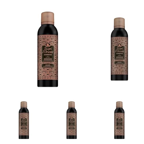 TESORI D’ORIENTE Duschschaum  Hammam  | Aromatischer Duschschaum mit Argan-Öl und Orangenblüte | Sinnliche Reinigung & Pflege | Wellness-Ritual für Körper & Sinne | 200ml  Packung mit 5