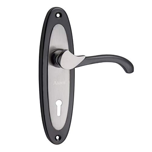 Image of Atom Heavy Duty Mortise Door Lock for Bedroom, Living Room, Main Door, Black Silver Finish | 3 Keys | 6 Lever Double Stage Lockset for House Hotel Office(412KY)